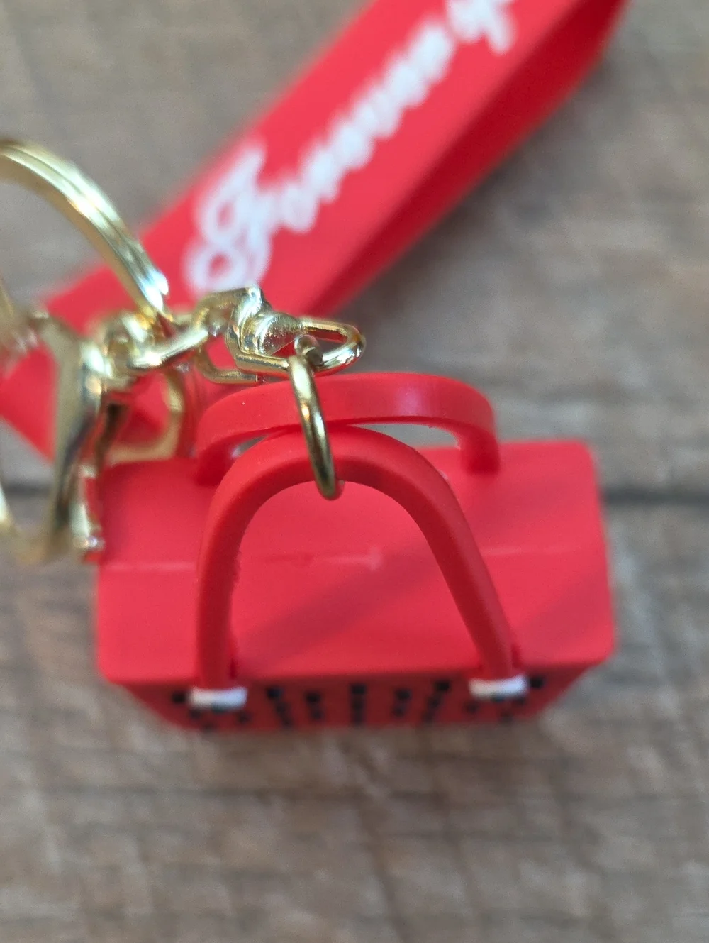 Mini Silicone Tote Bag Keychain - Red